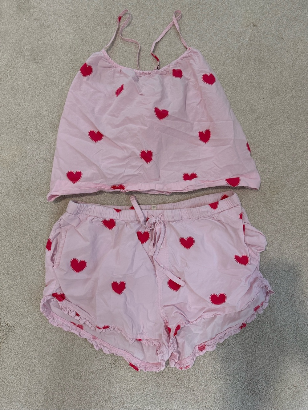 Printfresh Pink Heart Cami & Shorts Pajama Set